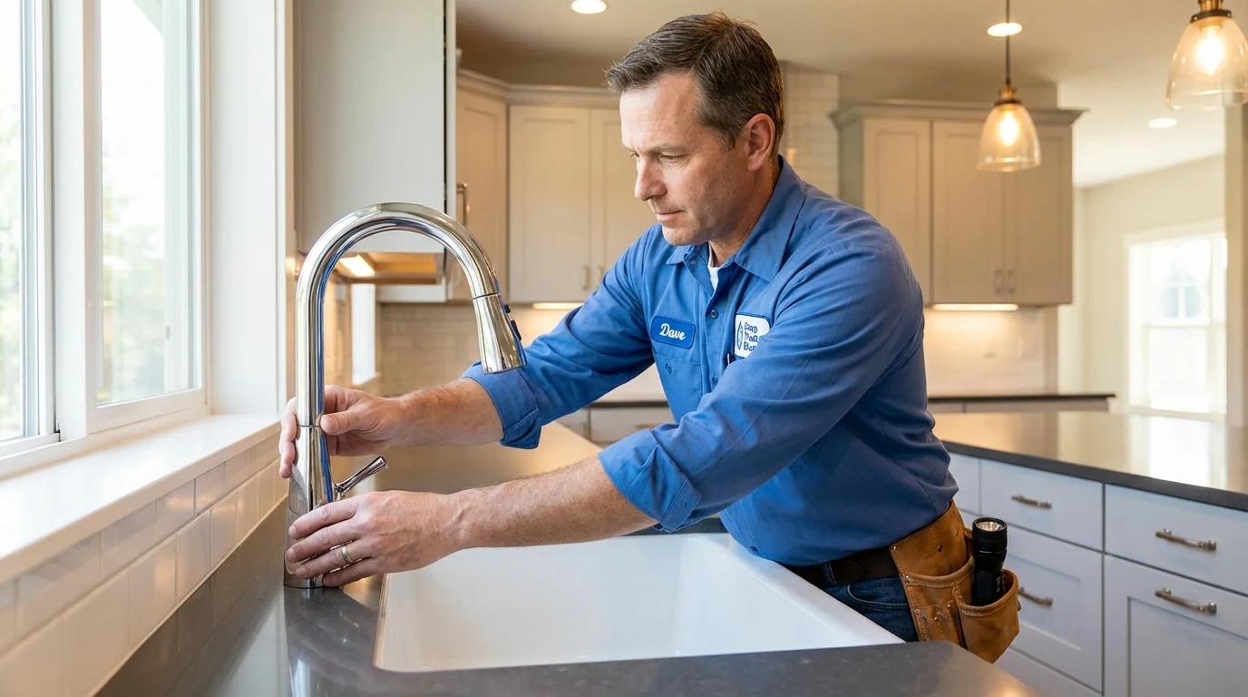 Kitchen faucet installation by Johns Plumbing LLC in Albertson
